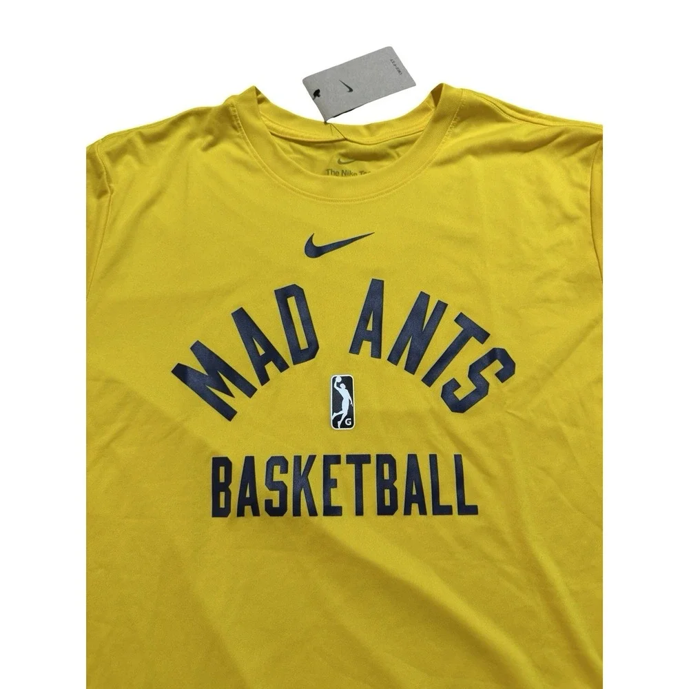 Nike G League Fort Wayne Mad Ants Yellow Dri Fit T-shirt - New - Large - $35